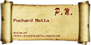 Puchard Metta névjegykártya